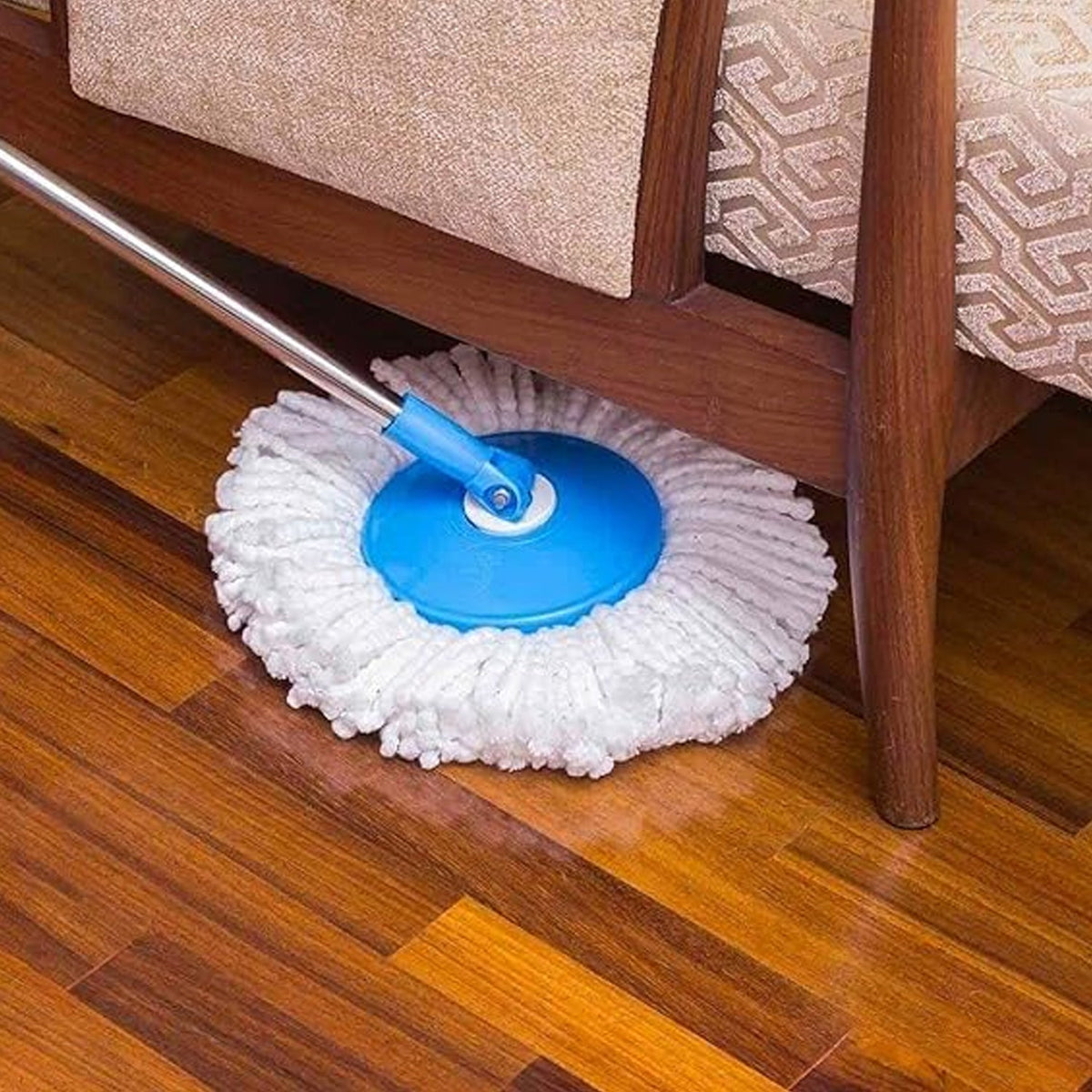 360° Spin Mop with Super Absorbent Microfiber Heads (1 Set)