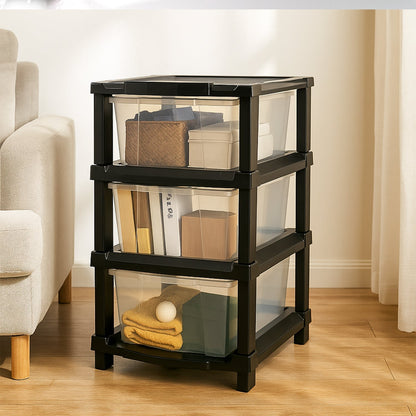 3-Layer Classic Transparent Drawer Storage Organizer