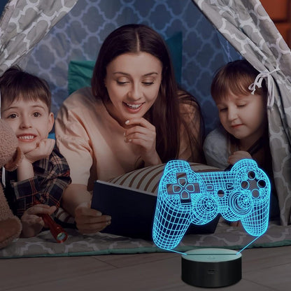 3D Acrylic LED Night Lamp – Game Controller Shape Decorative Light for Gamers (1 Pc)
